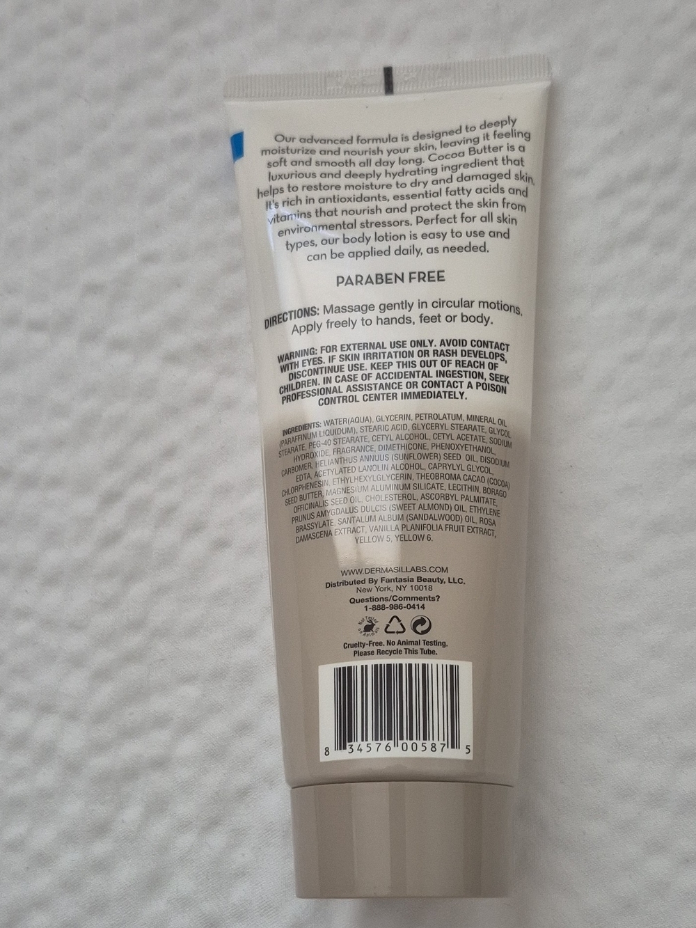 Dermasil Labs Cocoa Butter Body Lotion Paraben-Free Cruelty-Free 8 fl oz - Picture 2 of 2